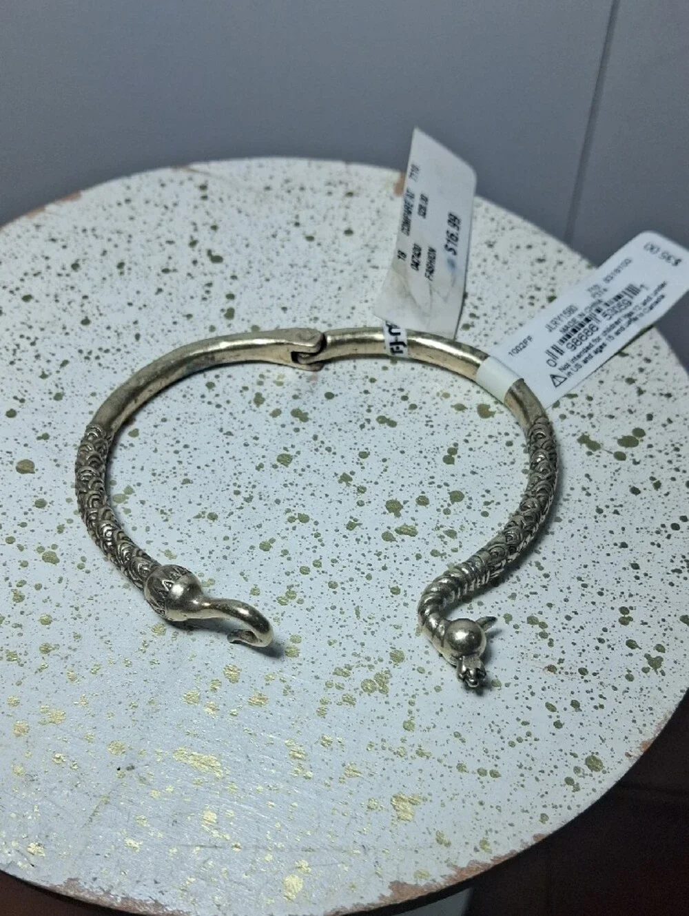Lucky Brand Gold-Tone Peacock Hinge Bracelet with Charm